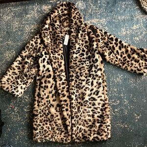 Natori  Leopard Faux Fur Jacket